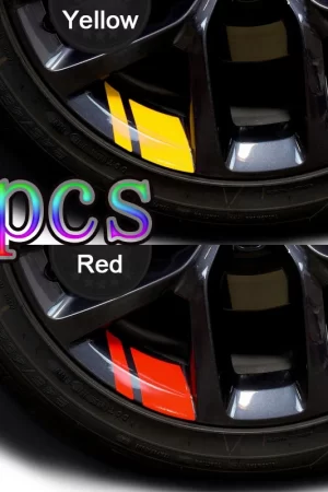 1/4pcs Car Sticker Reflective Car Wheel Rim Vinyl Warning Sticker Mark Stripe Racing Wheel Hub Decals for Decorative Car Sticker